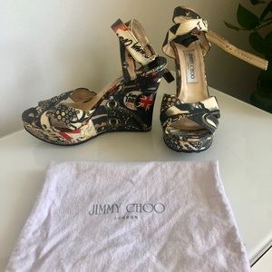 Jimmy Choo Designer Wedges- size 10 Rock n Roll